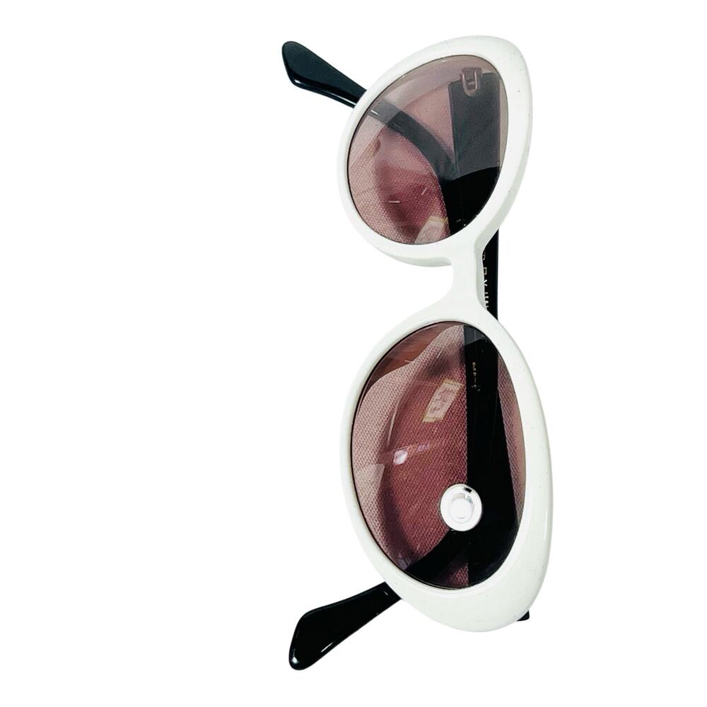 Black Flys Butter Fly Sunglasses Black White Frame Pink Lens USA New Vintage - Picture 2 of 12